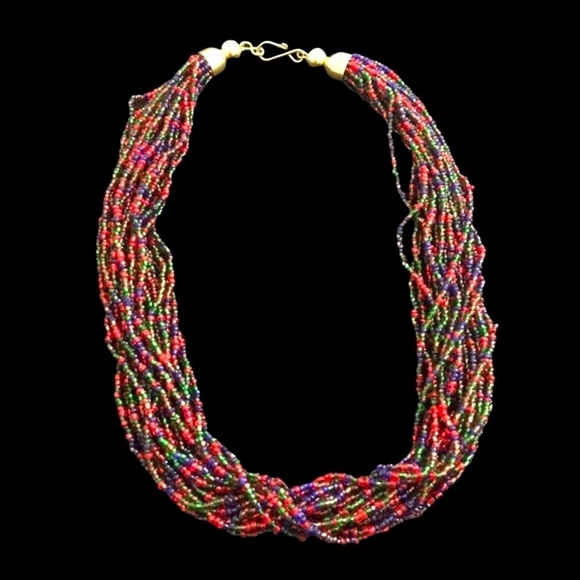 unknown Jewelry - Vintage Colorful Beaded Necklace